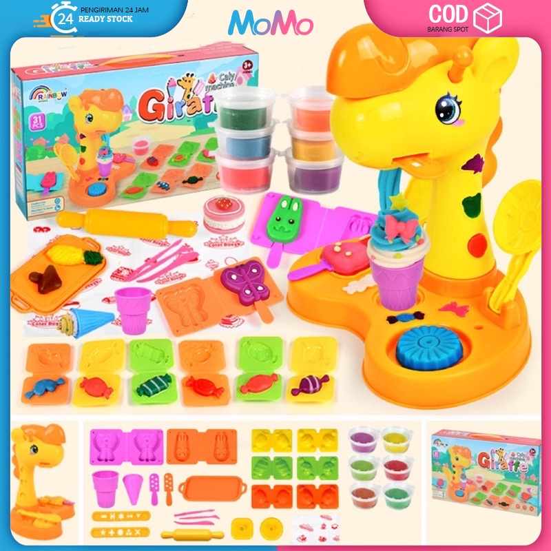 WJ75TC MOMO 31pcs mainan lilin anak hamburger playdoh alike mainan clay anak mainan play doh playdou