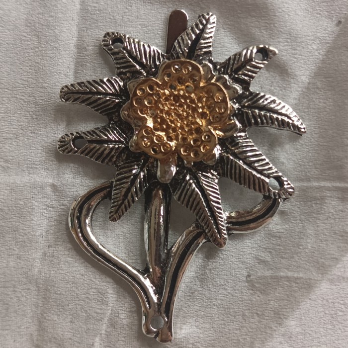 Pin Nazi Eidelweiss Pasukan Gunung Gebirgsjager WWII untuk Fieldcap