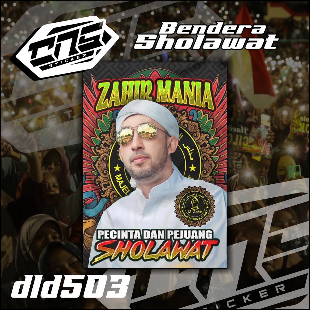 Bendera Majelis Sholawat ZAHIR MANIA HABIB BIDIN AZ-ZAHIR Printing Bisa Request High Quality