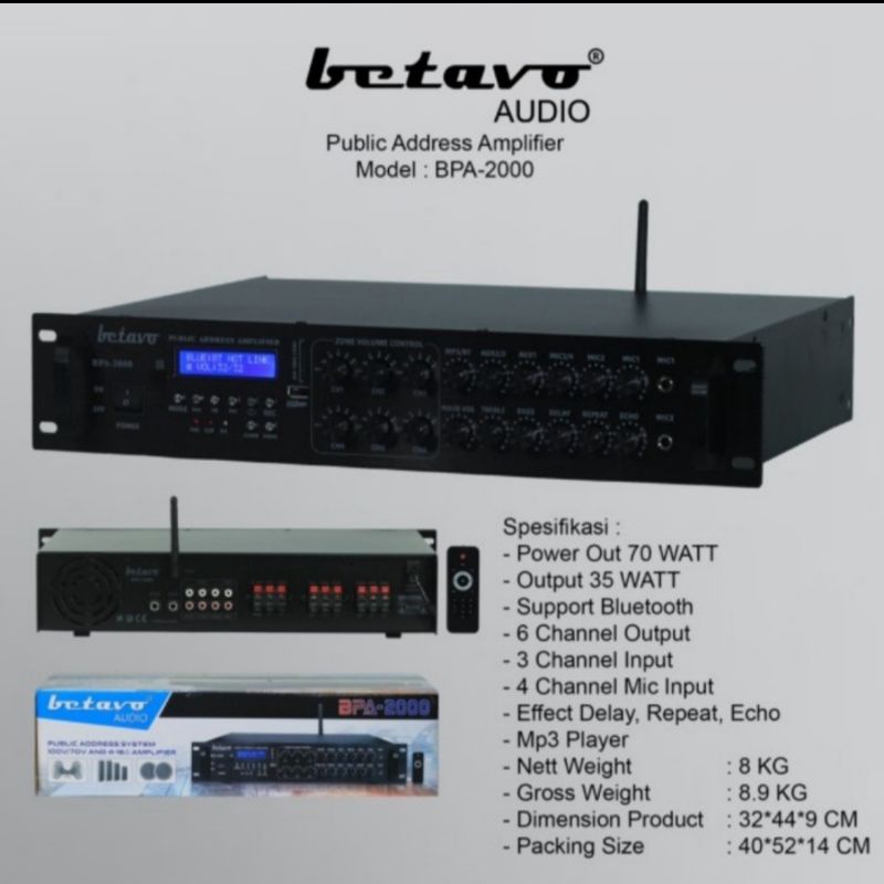 Power Ampli Betavo bpa2000 original Amplifier public adress bpa2000