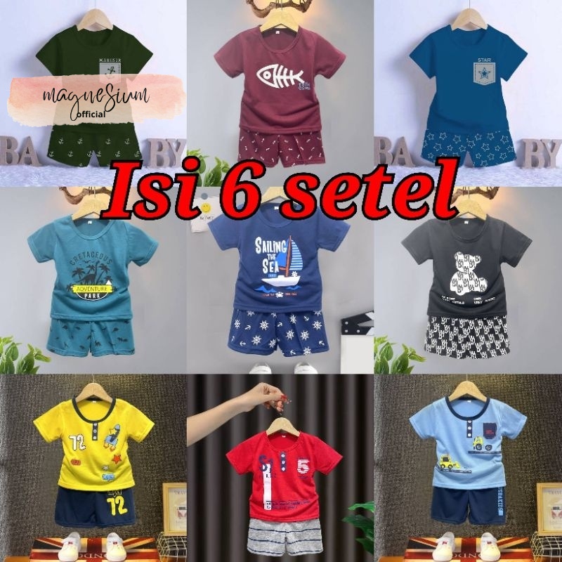 Baju Bayi Laki-Laki paket usaha setelan anak cowok isi 6pc Bisa COD