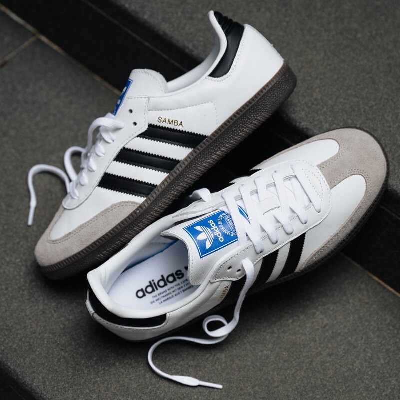 Bisa Cod Adidas Samba OG White Black Sol Gum / Sneakers Pria  / Adidas Samba  Sepatu Adidas Samba Vegan White Black BNIBWT Kw Super