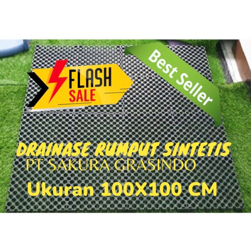 GROSIR ALAS RUMPUT SINTETIS UKURAN 100X100 CM - RESAPAN DRAINASE CELL