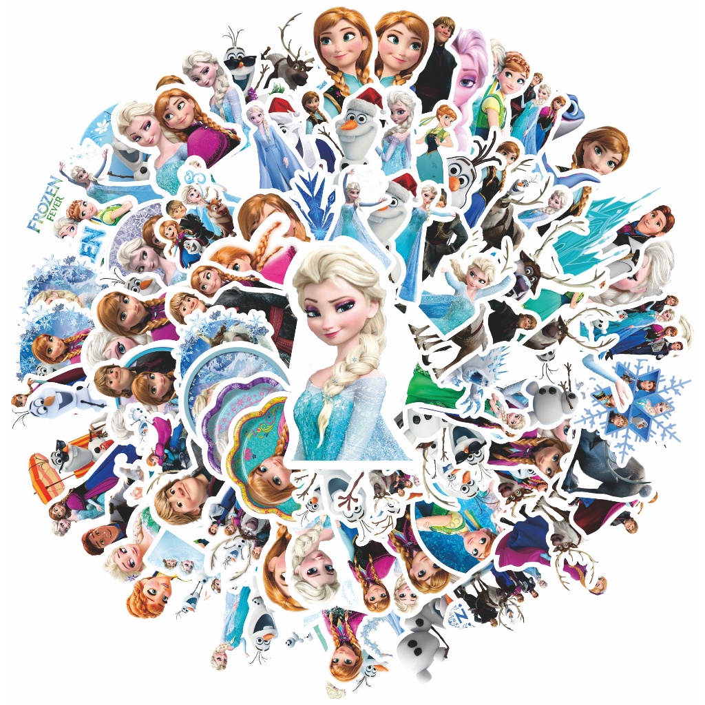 

COD✨ 50 Pcs Stiker Pack Motif Kartun Frozen Lucu Aesthetic Vynil Waterproof untuk Freebies Sticker Buku Journal Casing HP Laptop