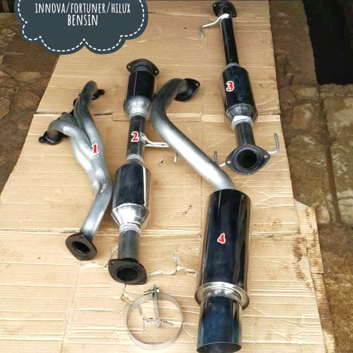 Knalpot mobil racing innova fortuner hilux bensin full sistem