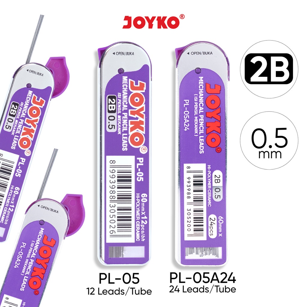 

JOYKO PENSIL LEAD ISI PENSIL MEKANIK PL-05 2B 0.5 mm PACK