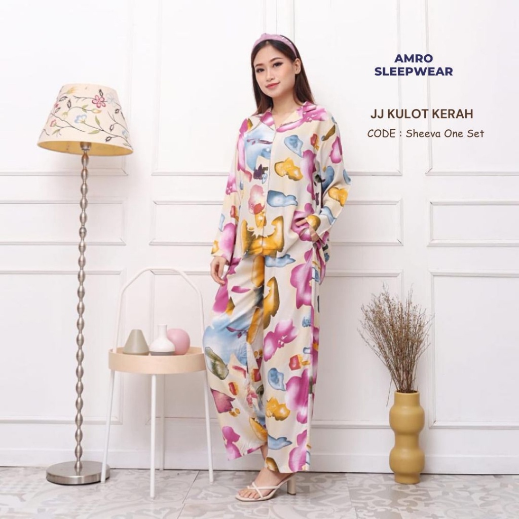 SHEEVA ONE SET - AMRO SLEEPWEAR - ONE SET - JJ KULOT KERAH