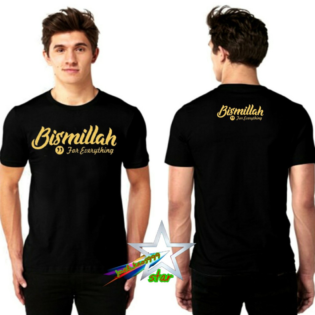 KAOS TSHITR BAJU DISTRO ISLAMI BISMILLAH SIMPLE