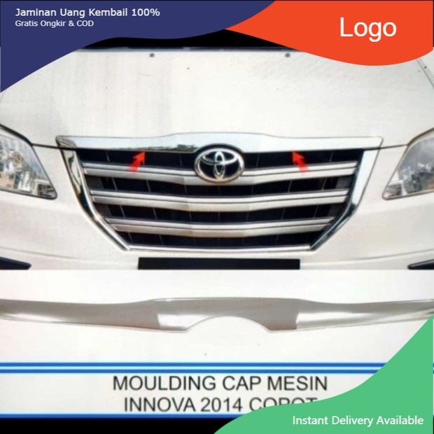 HOOD moulding list kap mesin grand Innova 2012-2013-2014-2015 chrome  Aksesoris mobil