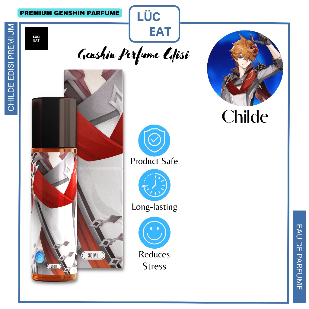 Parfum Genshin Impact - Parfum Anime Karakter Childe Genshin Perfum Wanita Jepang 35ml