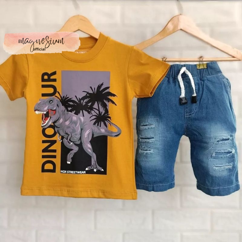 Baju Bayi Laki-Laki SETELAN ANAK LAKI2 JEANS SOBEK KAOS DISTRO 1-7 TAHUN Bisa COD