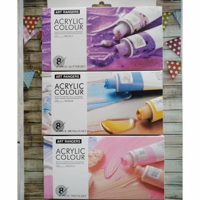 

[KG0126] Set Cat acrylic glitter/metalic/pastel/neon 8 warna @22 ml - pastel