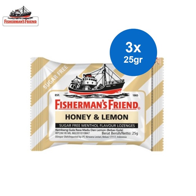 

Fisherman's Friend Sugar Free Candy Honey & Lemon 3 x 25 gr