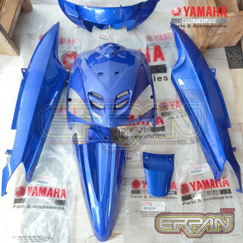Body Cover Bodi Halus Set Mio Sporty biru tua 6 bagian Yamaha original