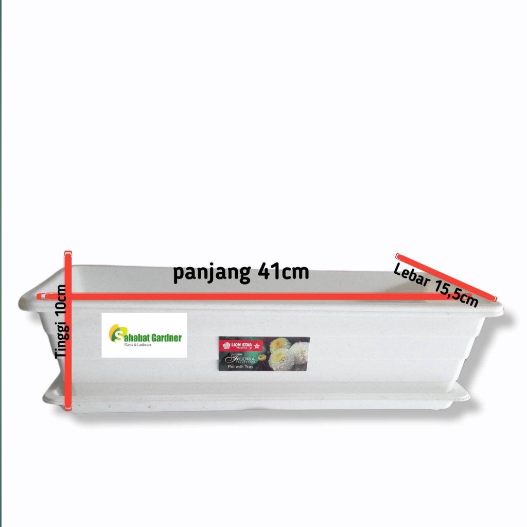 pot panjang putih | pot bunga panjang dan alas | pot panjang trivetto lion star