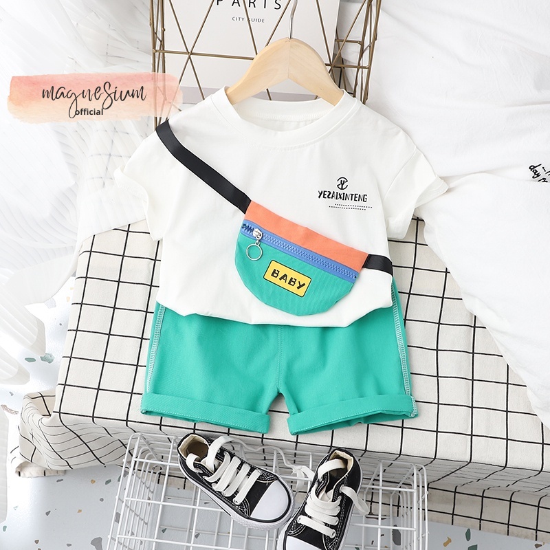 Baju Bayi Laki-Laki baju setelan anak laki2 model terbaru setelan kaos pendek bayi anak korea katun 