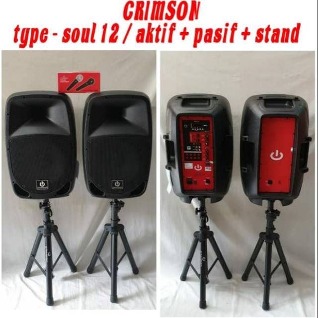 Speaker Aktif 12 inch CRIMSON free Stand