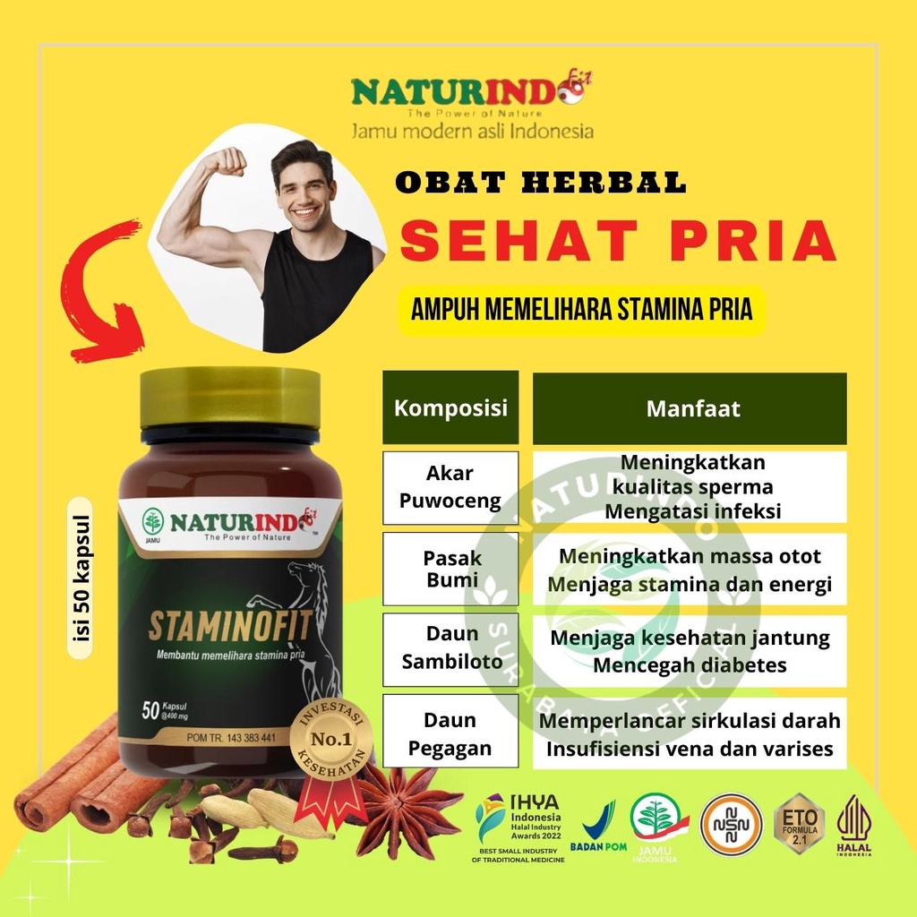 Naturindo Staminofit Herbal suplemen pria dewasa tahan lama