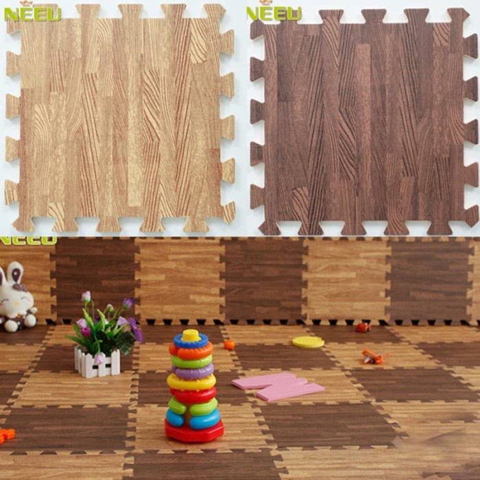 Matras/Tikar/Karpet/Puzzle alas lantai evamat/Evamat motif wooden