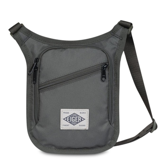 Tas Selempang Mini Eiger 910005016 Passport Pouch Travel - Black - Abu-abu