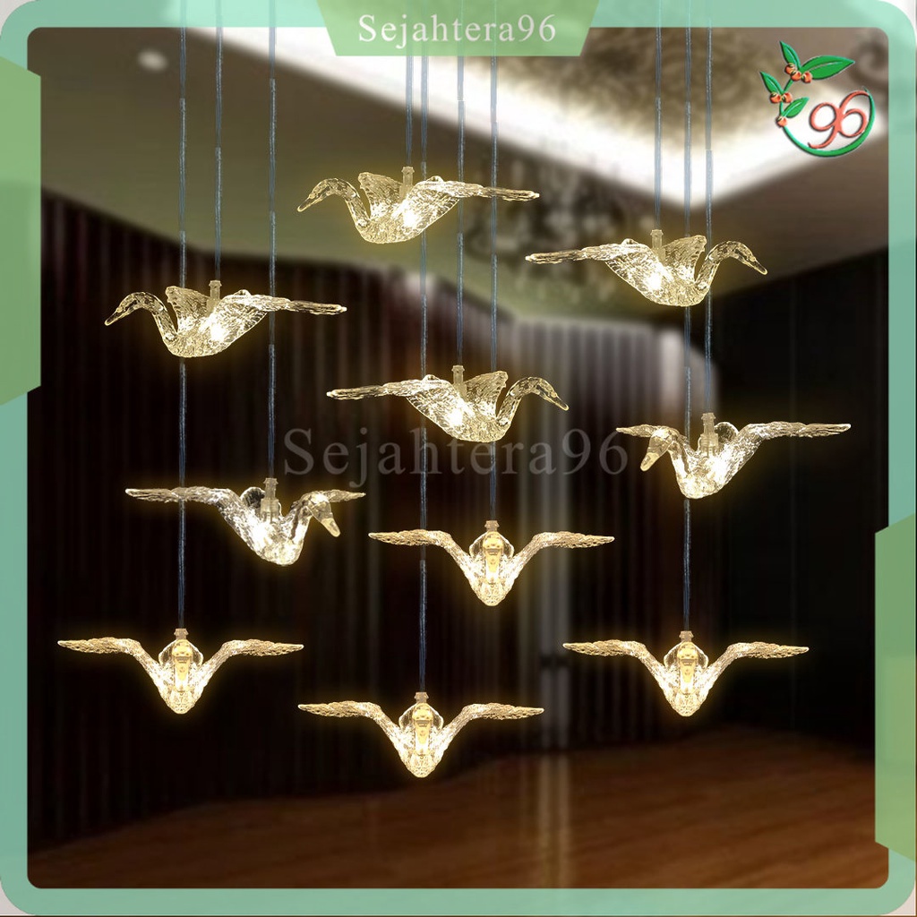 1 set lampu Angsa Akrilik / Acrylic isi 10 - Lampu dekorasi pelaminan - lampu gantung dekorasi weddi