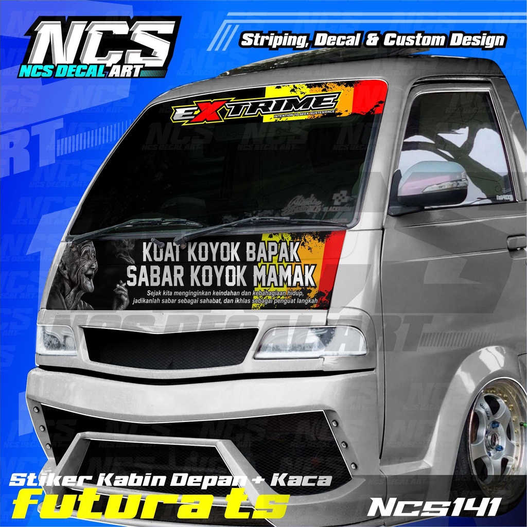 Stiker Decal Satu Set Kabin Depan+Kaca Depan All Pick Up L300,Futura,Carry ,Bisa Request Gambar