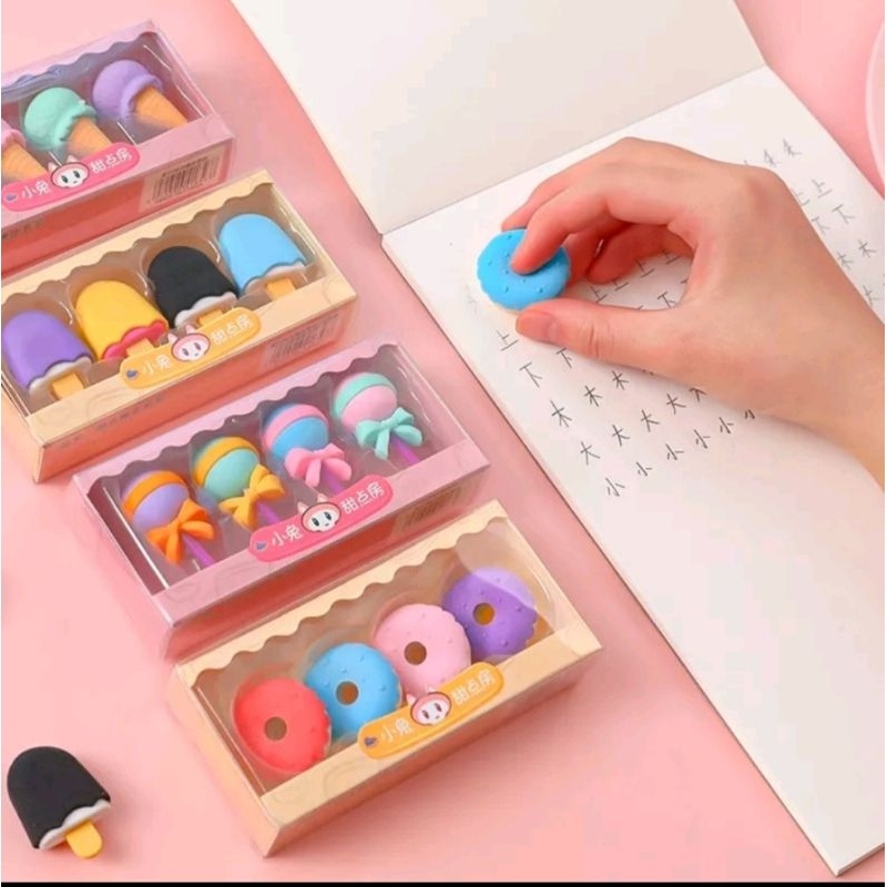 

penghapus cute 4pcs / set bentuk es cream lolipop lucu