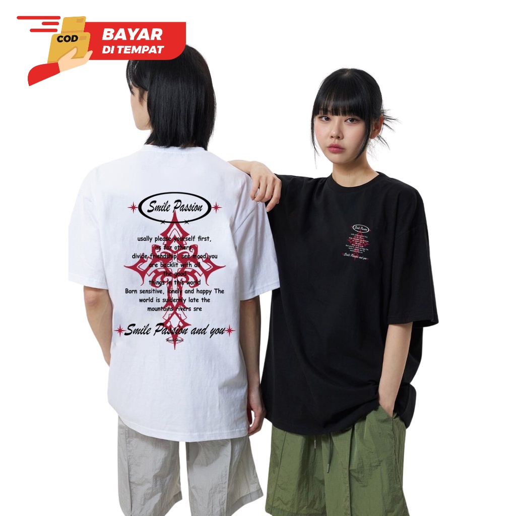 PROMO COD BAYAR DITEMPAT Kaos Distro Keren  Kaos Kekinian  Baju  SMILE PASSION  Kaos Kekinian  Baju 