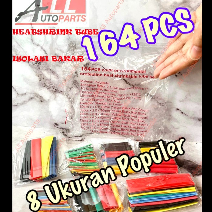 

Heatshrink Isolasi Kabel Selongsong Bakar Insulator Selang 164 PCS