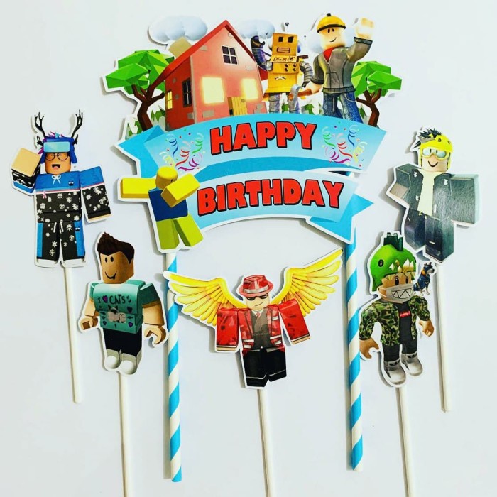 Roblox Sayap Topper Cake Birthday / Hiasan Kue Ulang Tahun