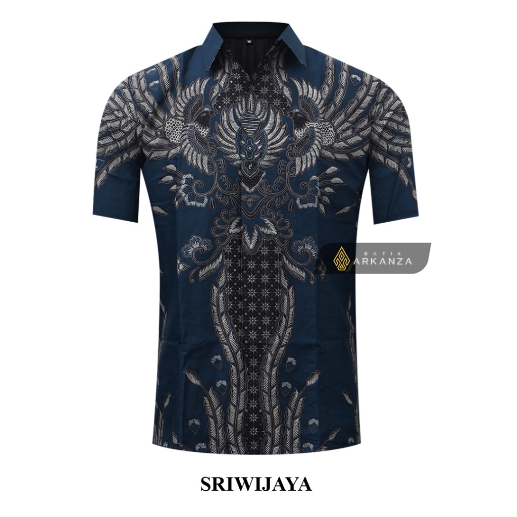 GUDANG BATIK ARKANZA Motif SRIWIJAYA  Kemeja Baju Batik Pria  Slimfit Full Lapis Furing Lengan Panjang Lengan Pendek Original Asli