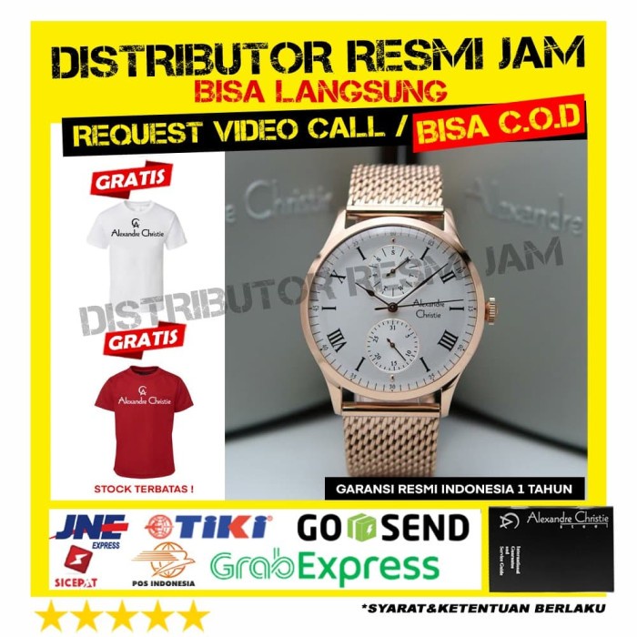JAM ALEXANDRE CHRISTIE AC 6437 AC6437 AC6437ME GARANSI RESMI 1TAHUN