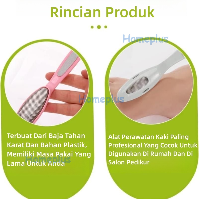 HomePlus Alat Penghalus Tumit Telapak Kaki 2Step Gerinda Kaki Berbahan Stainless Steel Alat Gosok Kaki Calluses Remover Pedicure Tools