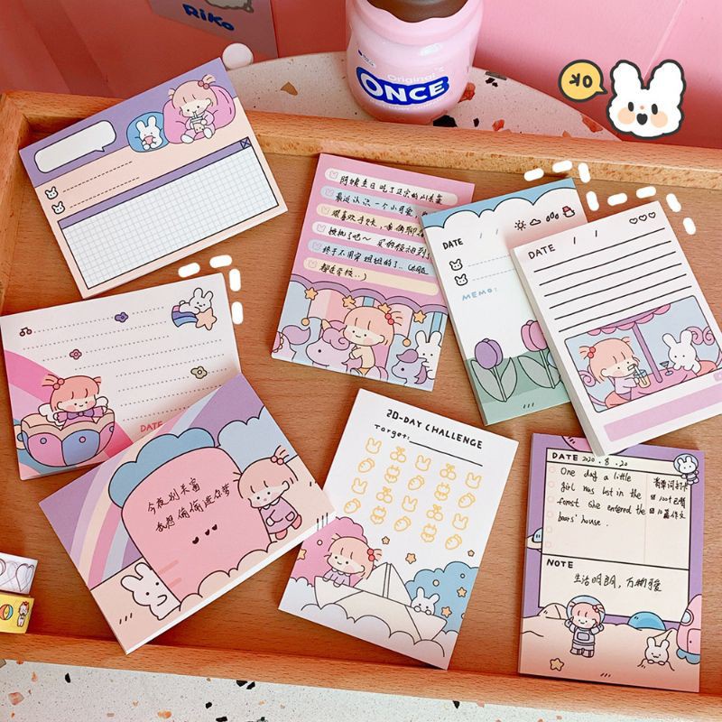 

1A. Cute Girly - My Daily Schedule - note pad memo - DIY planner journal - lucu [thehanscorner]