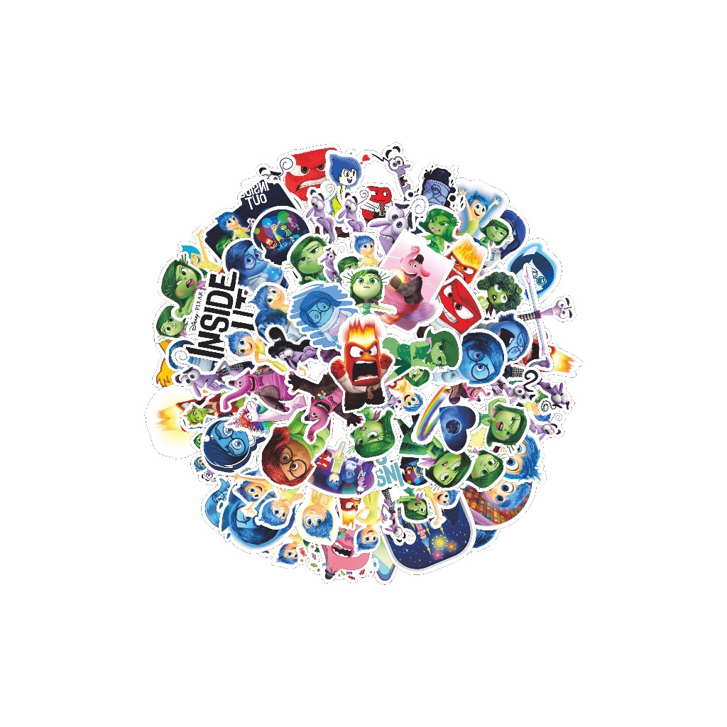 

COD✨ 50 Pcs Stiker Pack Motif Kartun Inside Out Lucu Aesthetic Vynil Waterproof untuk Freebies Sticker Buku Journal Casing HP Laptop