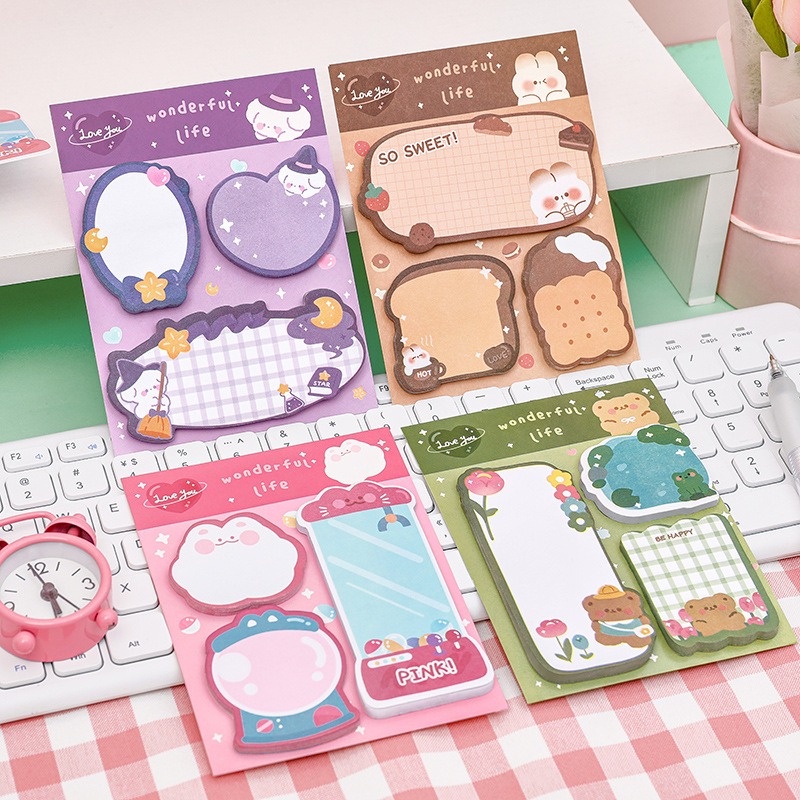 

[Gongjin] 60 Lembar Sticky Note WONDERFUL LIFE / Memopad Note Pad Memo Lucu Cute Imut Divider Label Catatan Estetik Aesthetic Anotasi Annotating Annotation