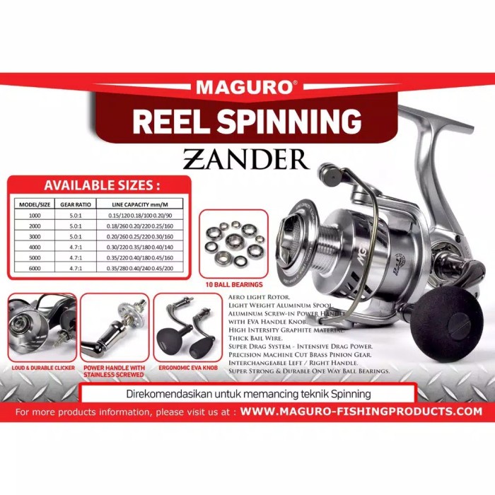 Reel Pancing Maguro Zander power handle 1000 2000 3000 4000 5000 6000 - 1000