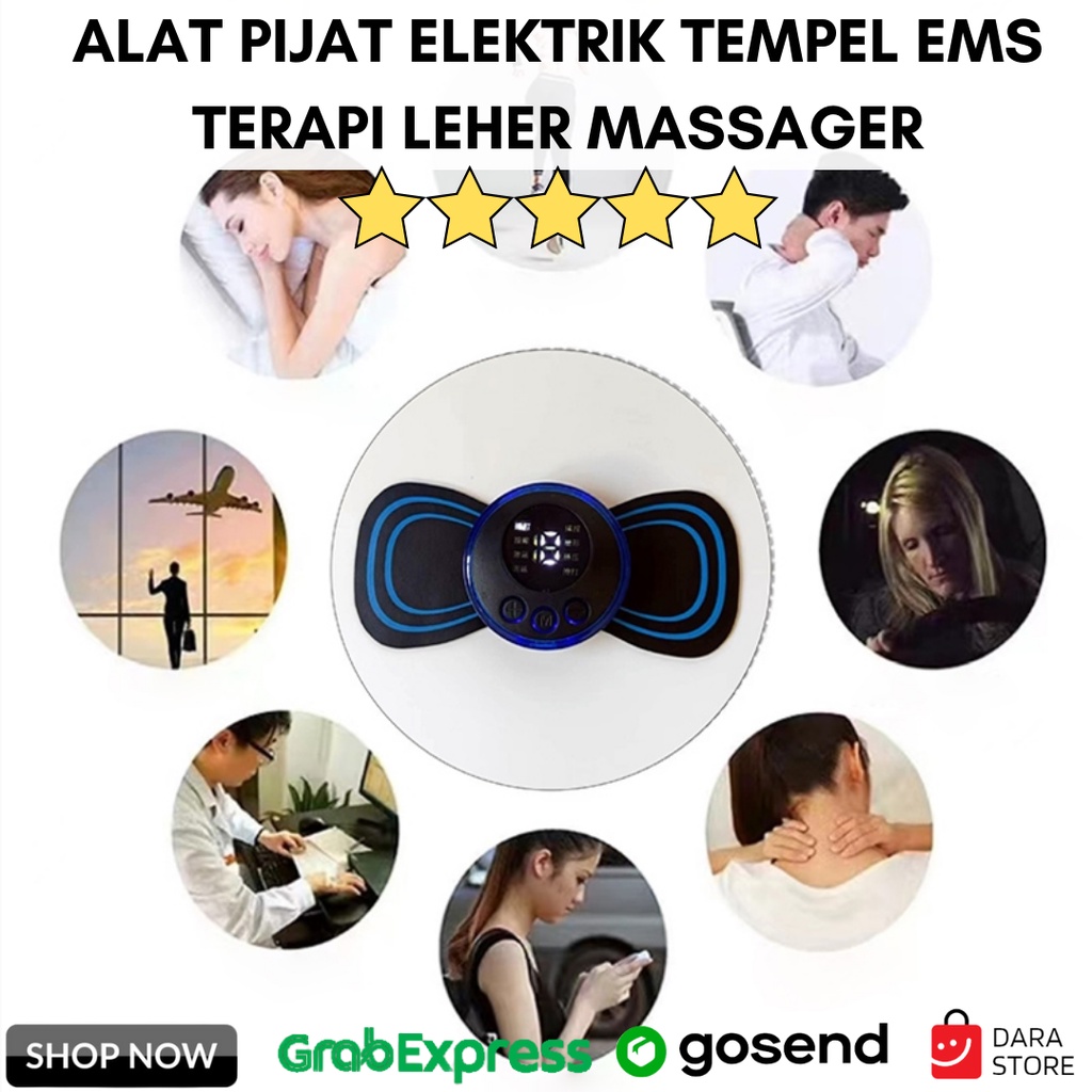 Alat Pijat Elektrik Listrik Tempel EMS Terapi Leher Massager