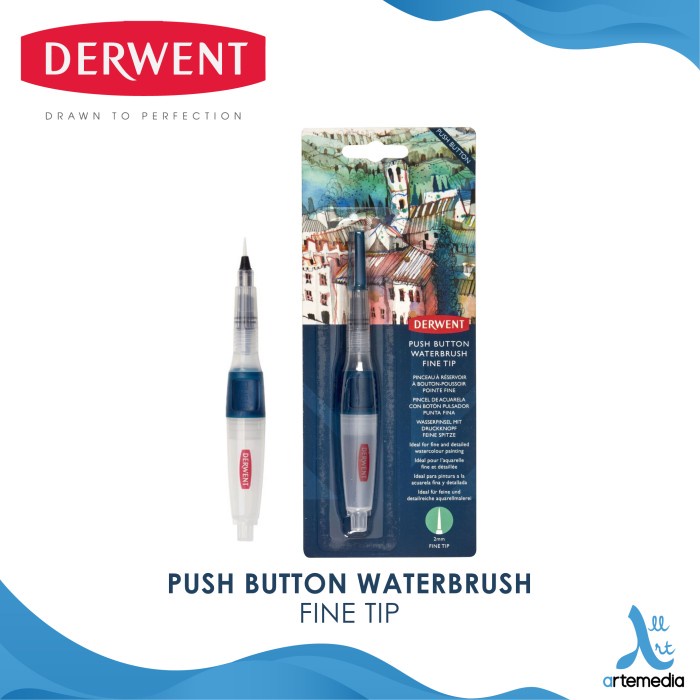 

[KG0126] Kuas Lukis Derwent Push Button Water Brush Assorted Set - FINE TIP