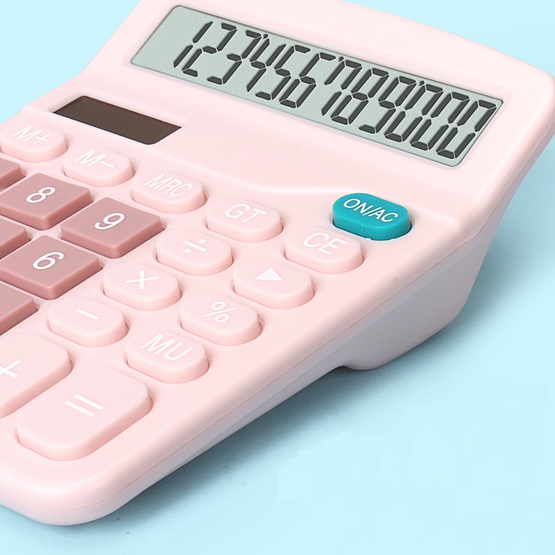 

HJK KALKULATOR 12 DIGIT DUAL POWER BISA PAKAI CAHAYA MATAHARI / KALKULATOR MACAROON 12 DIGIT 2 POWER
