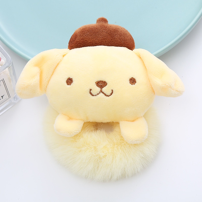 IKAT RAMBUT SANRIO BULU  POMPOM KEPALA CINNAMOROLL KUROMI MELODY/ KUCIRAN RAMBUT SANRIO SCRUNCHIE SANRIO LUCU