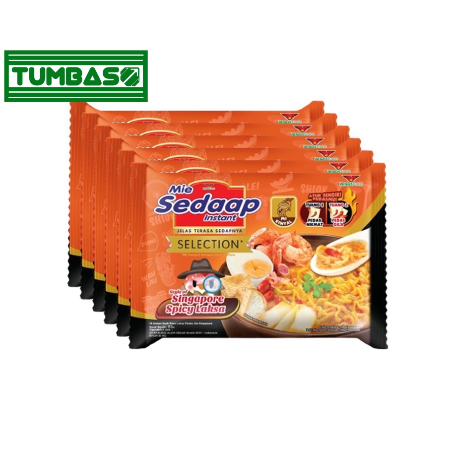 

Tumbaso Mie Sedaap Selection Mie Instan Singapore Spicy Laksa 6 x 83 gr