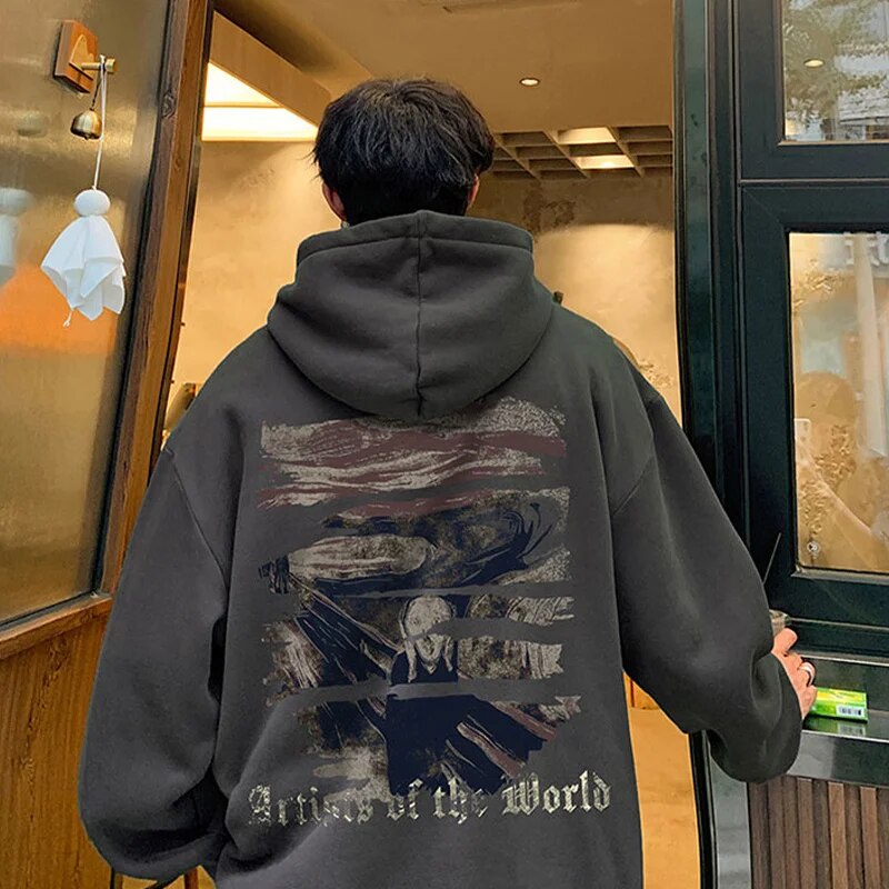 New Arrival Hoodie Goth sweter bertudung Jumbo M-5XL motif grafis untuk pria, Sweatshirt bertudung ukuran besar Y2K pakaian jalanan musim gugur, Hoodie Pullover modis Harajuku baru