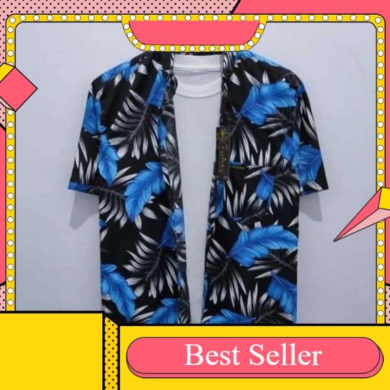 Kemeja Motif Pria Lengan Pendek Baju Motif Keren Kemeja/Hem Surfing Kemeja Pantai Pria/ Best Product
