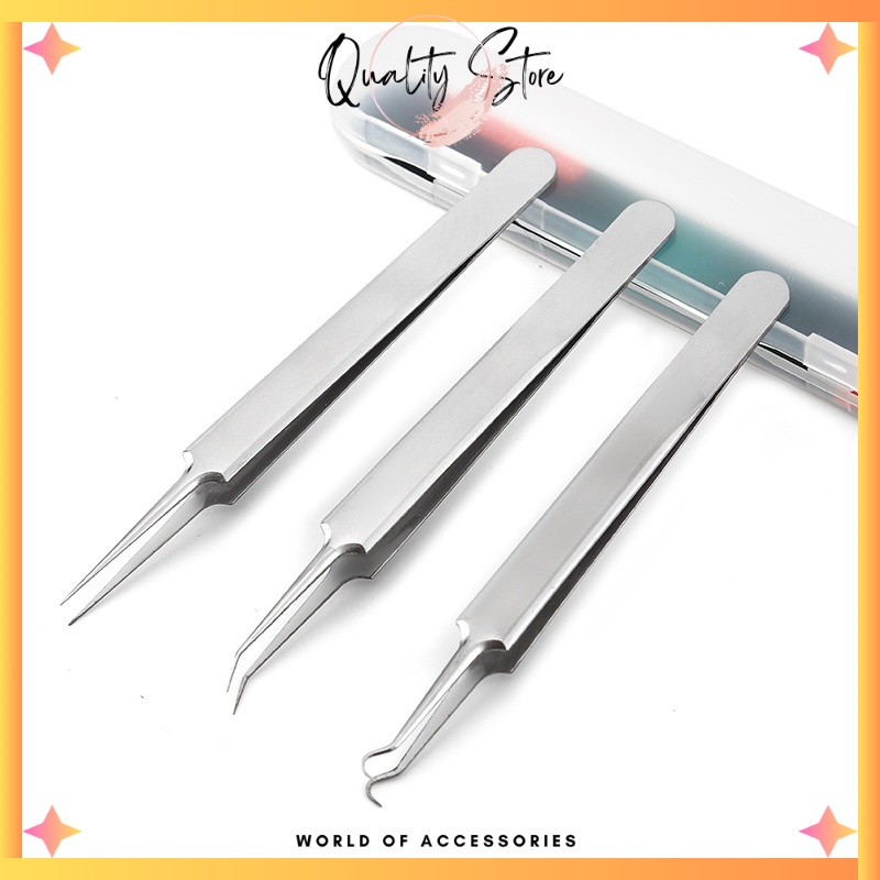 QS - PLUS BOX - PINSET KOMEDO STAINLESS STEEL JEPIT / PINSET JERAWAT / ALAT PENCET JERAWAT DAN KOMED