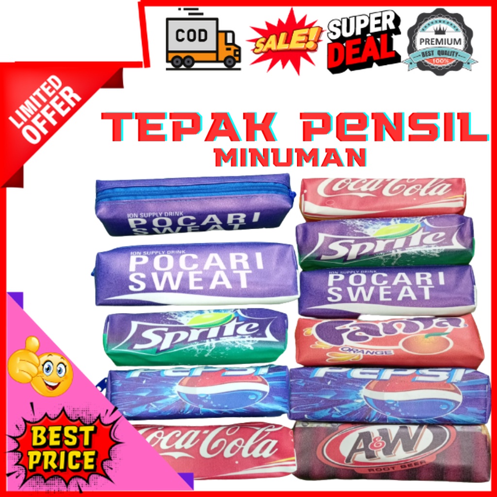 

Perlengkapan Sekolah Kotak Tempat Pensil Bolpen Serbaguna Anti Air Motif Minuman / Kotak Pensil Anak estetik Anti Air / Pouch Serbaguna Anti Air