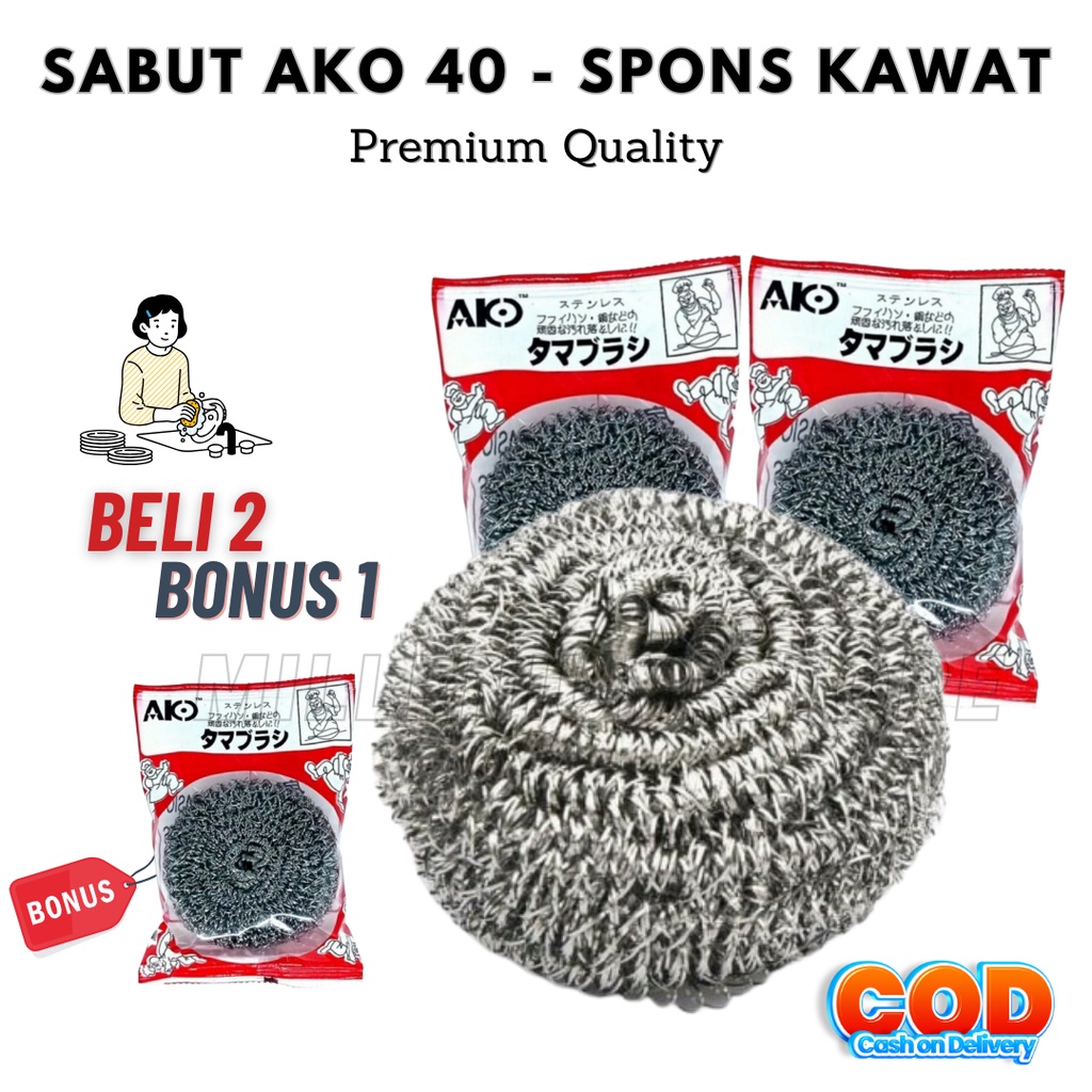 [ BELI 2 BONUS 1 ] Spons Kawat Cuci Piring Stainless Steel Panci / Sabut - Spons - Sponge Dapur / Sa