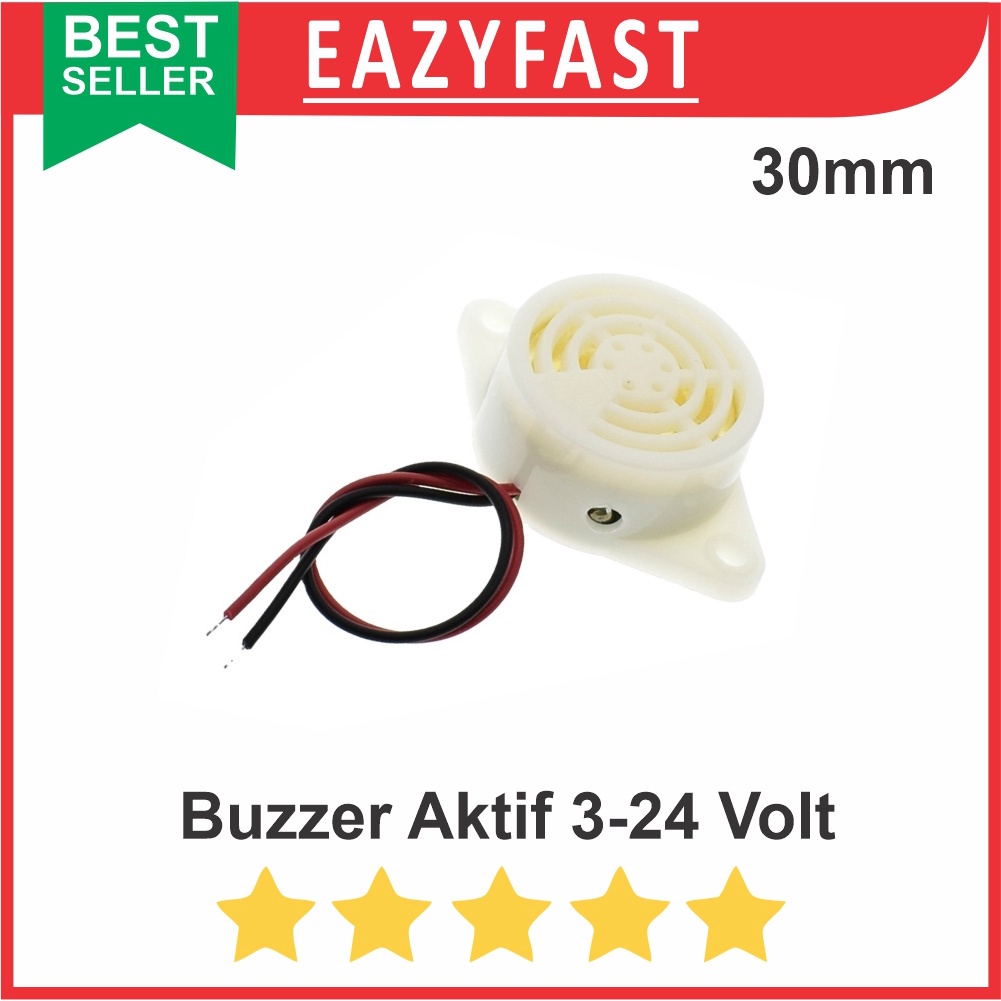Speaker Buzzer Aktif Continues SFM-27 30mm 3-24 Volt DC Active Beep Alarm High Decibel High Quality 