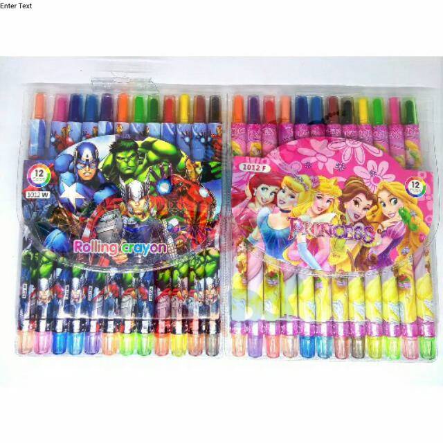 

(COD) Crayon Putar Karakter 12 Warna / Rolling Crayon
