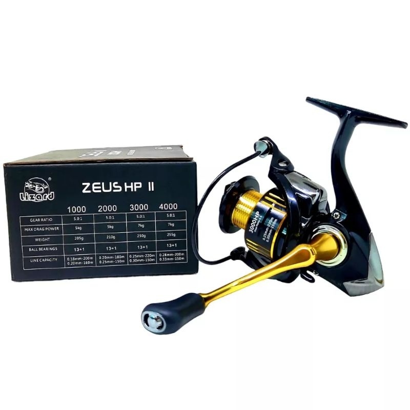 Reel Pancing LIZARD ZEUS HP II 1000 2000 3000 13+1 BB SPOOL METAL POWER